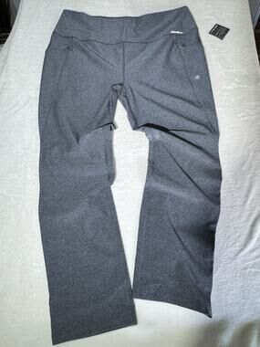 Womens Eddie Bauer Yoga Tight Straight Leg Activity Pants Heather Gray NWT